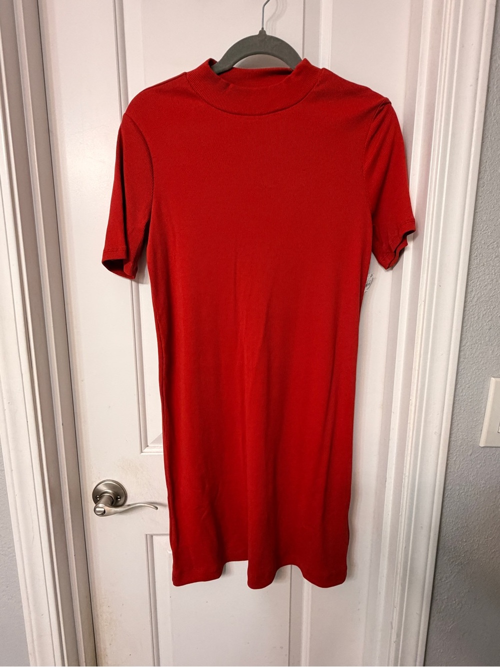 NWT Short Sleeve Mock Neck Midi Dress
